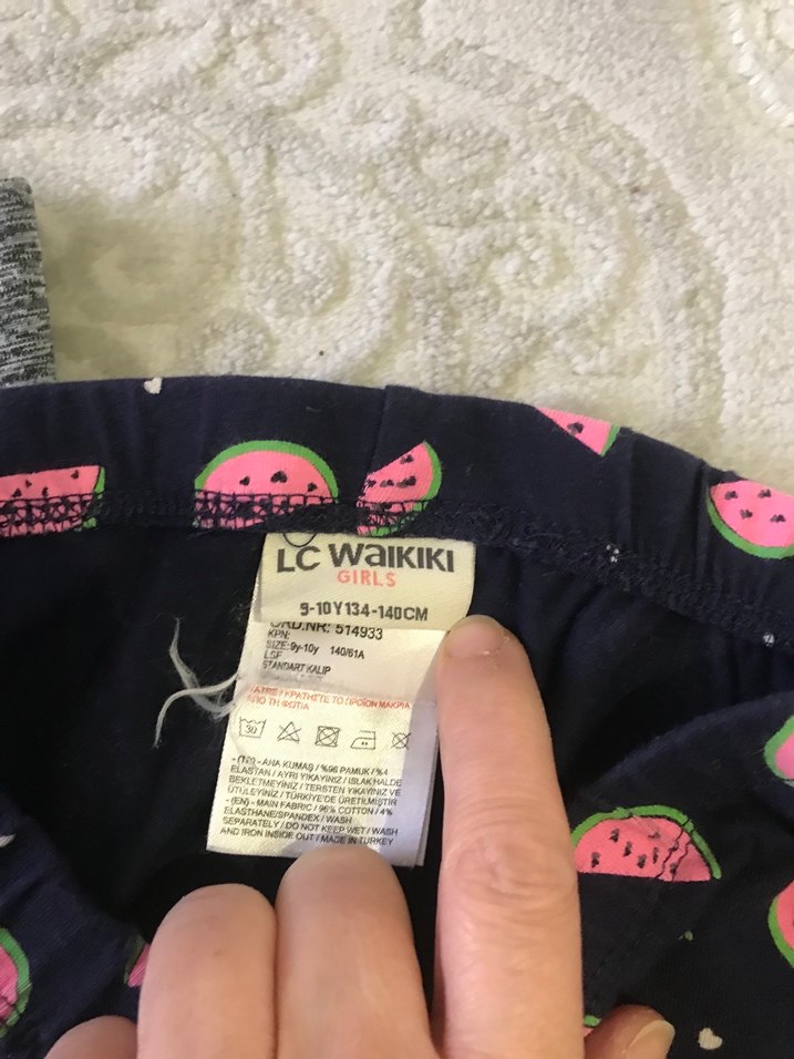 Kız Çocuk Gri ve Desenli Tayt Seti - Görsel 3