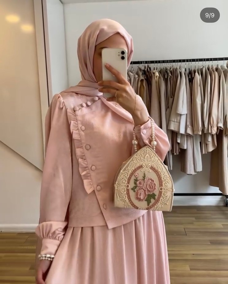 Pudra pembe etekli takım - Görsel 3