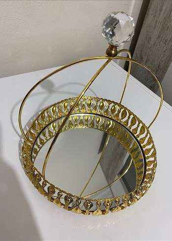 Altın Renkli Nakışlı Dekoratif Tepsi Seti - Görsel 10