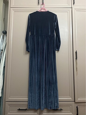 Kadife uzun elbise - Görsel 5