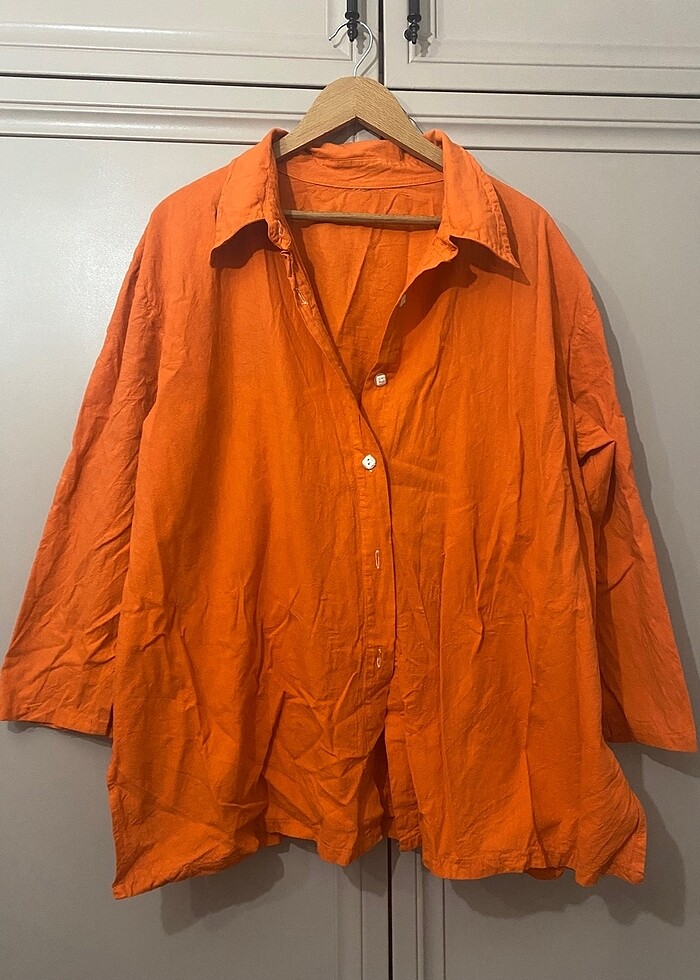 Turuncu salaş gömlek - Görsel 2