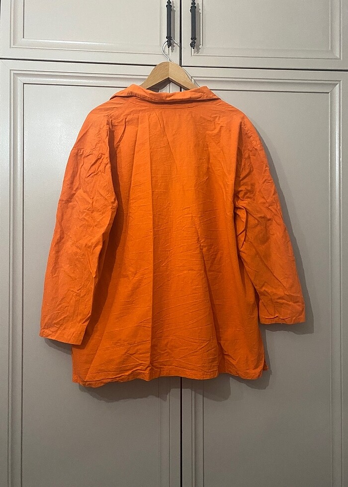 Turuncu salaş gömlek - Görsel 3