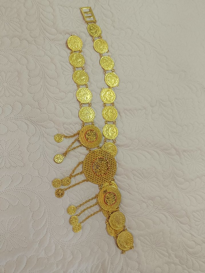 Nakışlı Altın Renkli kadın kemer - Görsel 2