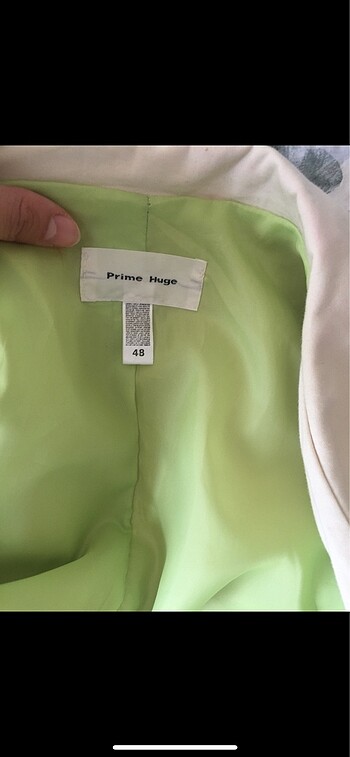 38 Beden ten rengi Renk krem blazer ceket prime huge