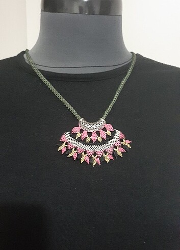 İğne oyasi kolye - Görsel 2