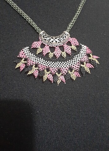 İğne oyasi kolye - Görsel 3