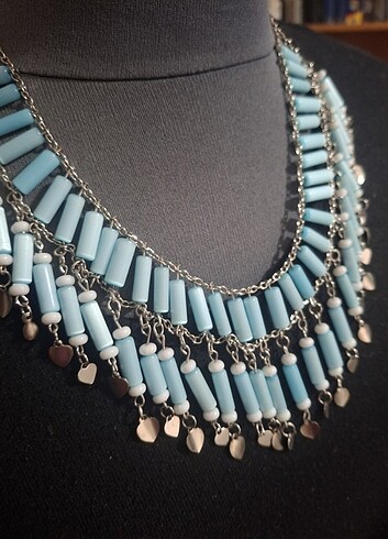 Vintage mavi gerdanlık - Görsel 3