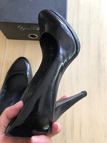 36,5 Beden siyah Renk Yeşil marka rugan stiletto ayakkabı