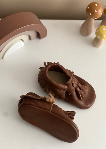 Kahverengi Deri Erkek Bebek Püsküllü Ayakkabı