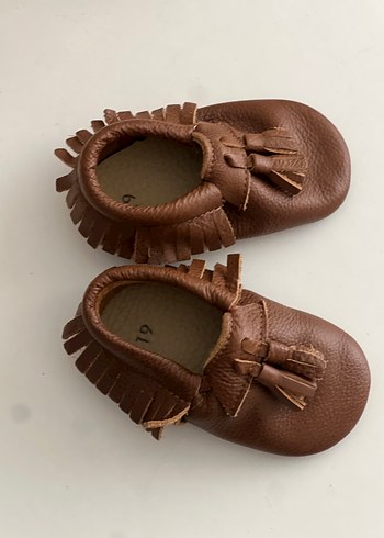 Diğer Kahverengi Deri Erkek Bebek Püsküllü Ayakkabı