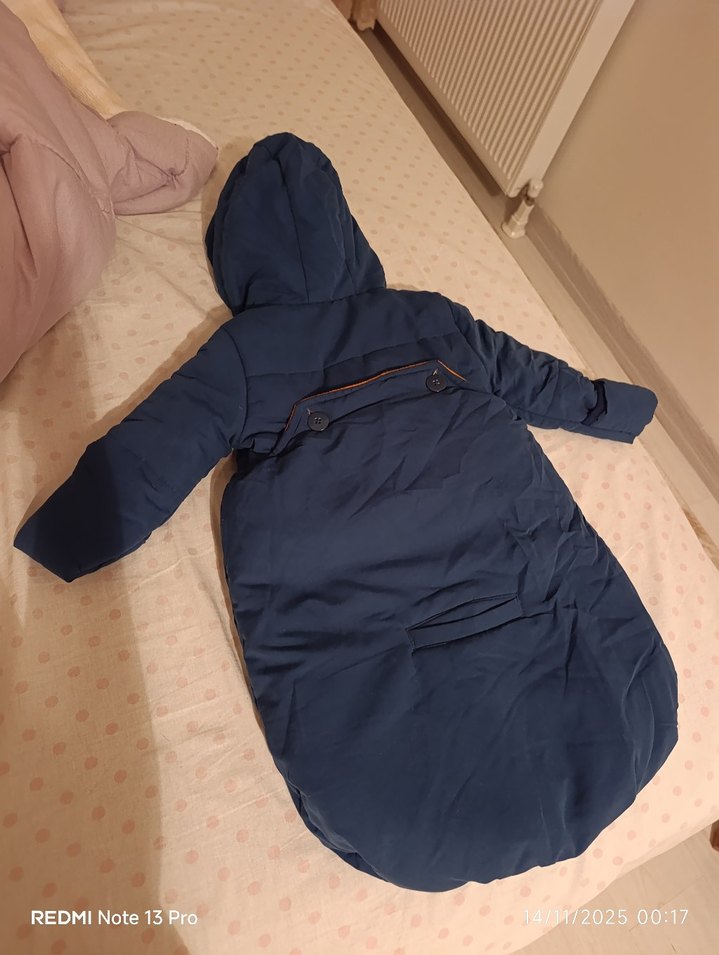 Lacivert Fermuarlı Bebek Tulumu - Görsel 4