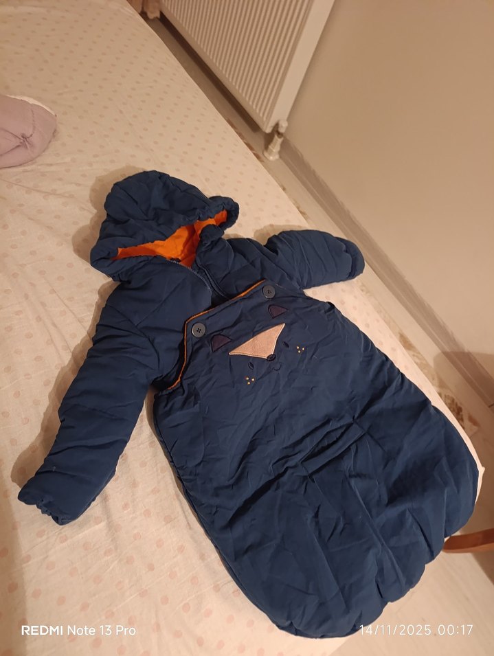 Lacivert Fermuarlı Bebek Tulumu - Görsel 2