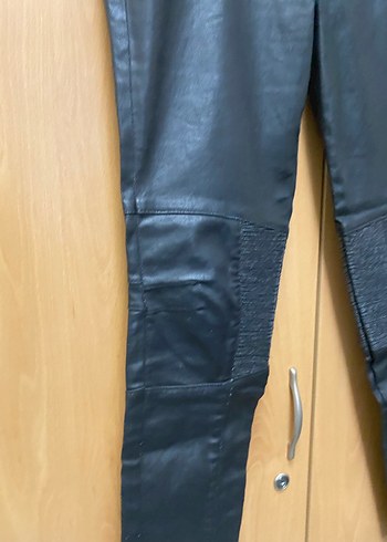 Siyah Deri Biker Kadın Pantolon - Görsel 3