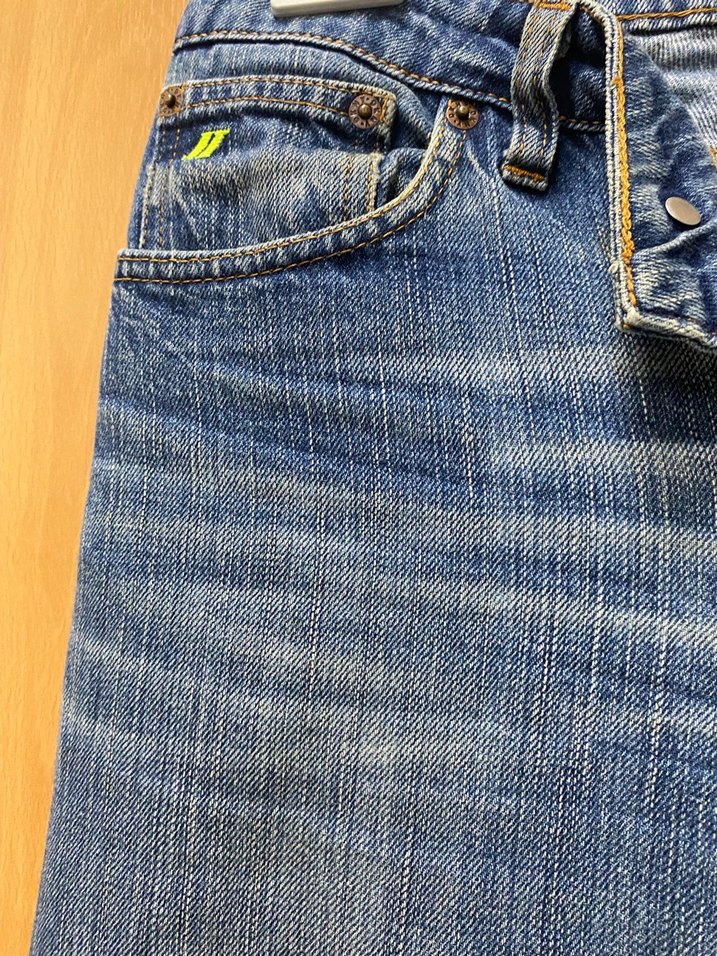 Düğmeli Mavi Bol Kesim Midi Kot Pantolon - Görsel 4