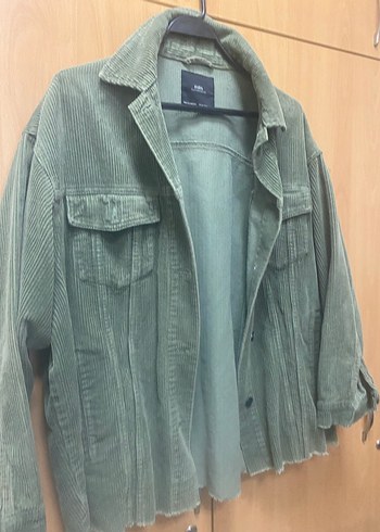 Düğmeli Yeşil Kadife Kadın Ceket - Görsel 2