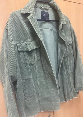 Düğmeli Yeşil Kadife Kadın Ceket - Görsel 5