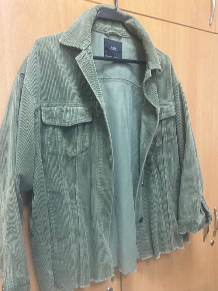 Düğmeli Yeşil Kadife Kadın Ceket - Görsel 2