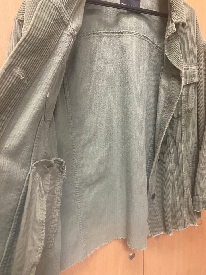 Düğmeli Yeşil Kadife Kadın Ceket - Görsel 3