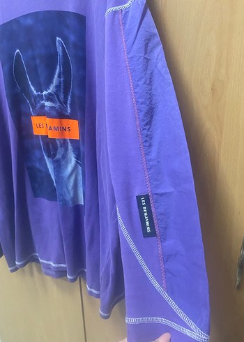 Mor Uzun Kollu Baskılı tişort - Görsel 4