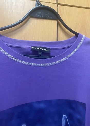 Mor Uzun Kollu Baskılı tişort - Görsel 2