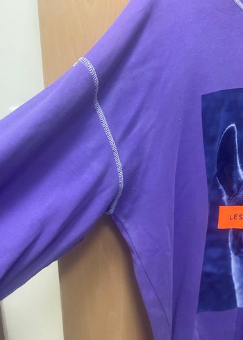 Mor Uzun Kollu Baskılı tişort - Görsel 3