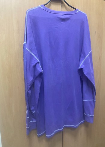 Mor Uzun Kollu Baskılı tişort - Görsel 6