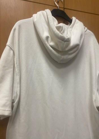 Beyaz Baskılı Kısa Kollu Oversize Sweatshirt - Görsel 5