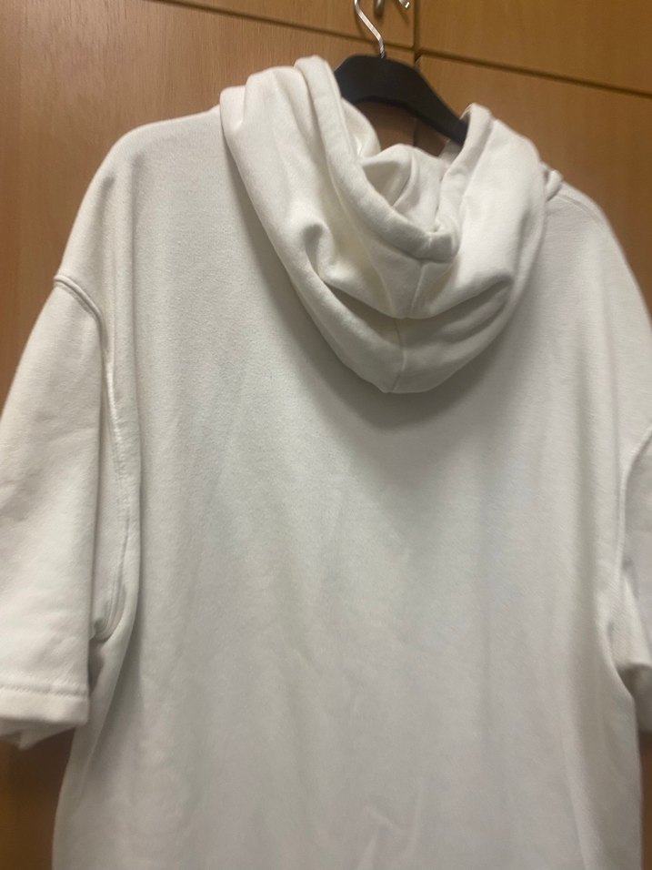 Beyaz Baskılı Kısa Kollu Oversize Sweatshirt - Görsel 5