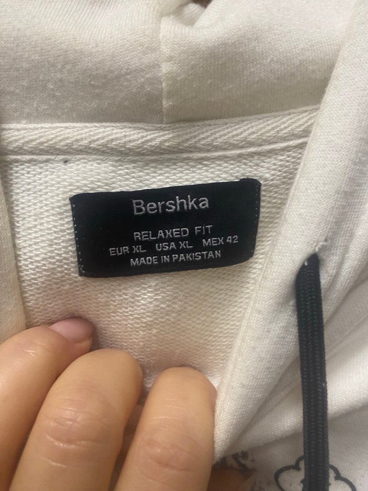 Beyaz Baskılı Kısa Kollu Oversize Sweatshirt - Görsel 3