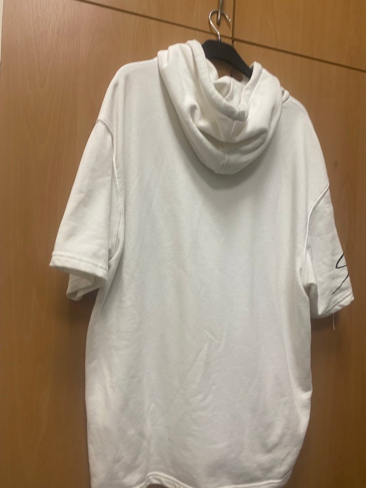 Beyaz Baskılı Kısa Kollu Oversize Sweatshirt - Görsel 4