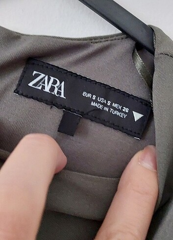 s Beden Zara haki renk elbise