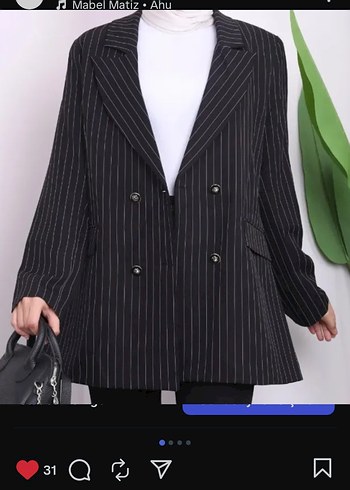 Zebra Desenli Siyah Kadın Blazer