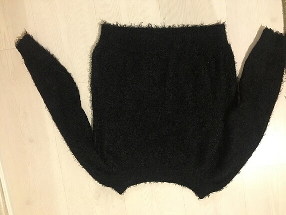 m Beden Crop tüylü yumoş bluz