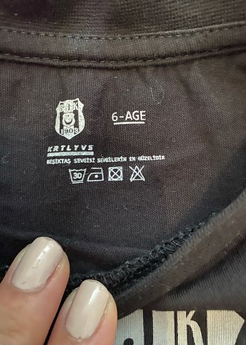 6 Yaş Beden Siyah Beşiktaş Baskılı Erkek Tişört orjinal lisansli
