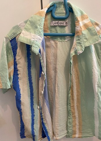 H&M Çocuklar için Çok Renkli Batik Desenli Kısa Kollu Gömlek 2li set
