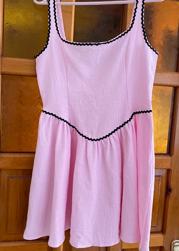 (Bride) Pembe Askılı Mini Boy Elbise