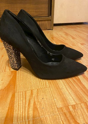 Siyah Parlak Topuklu Kadın Stiletto - Görsel 8