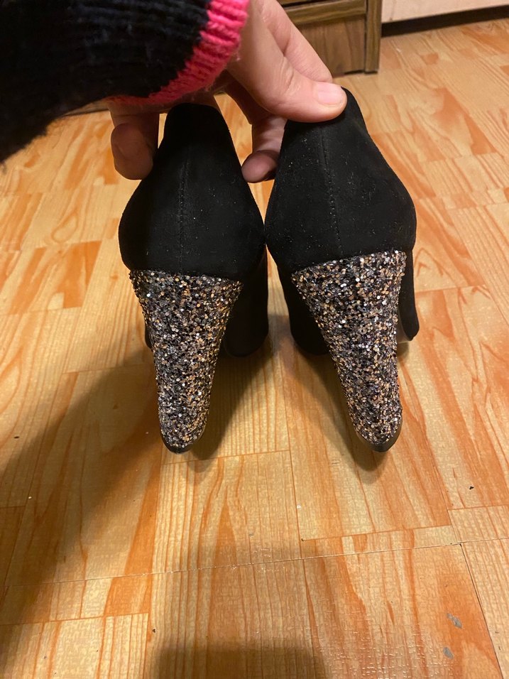 Siyah Parlak Topuklu Kadın Stiletto - Görsel 5