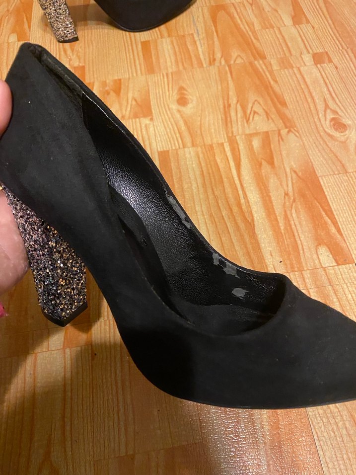 Siyah Parlak Topuklu Kadın Stiletto - Görsel 4