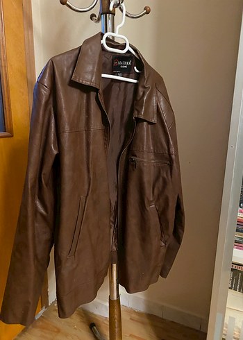 Kahverengi Deri Erkek Ceket - Görsel 2