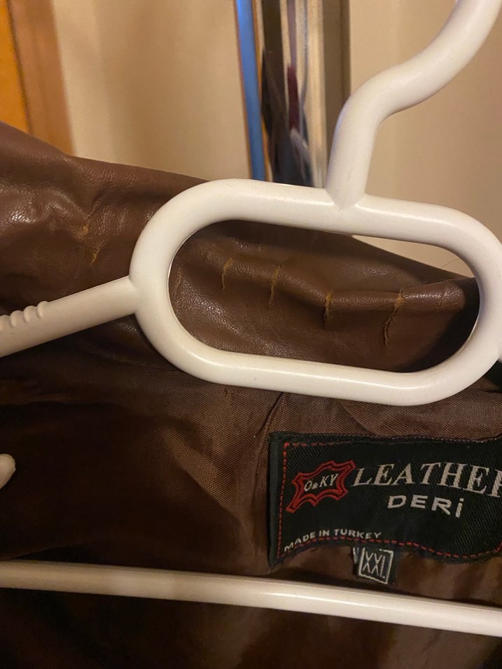 Kahverengi Deri Erkek Ceket - Görsel 5