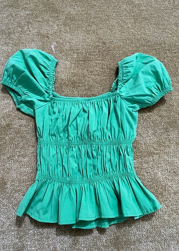 Beyaz Keten Mini Straplez Bluz - Görsel 15