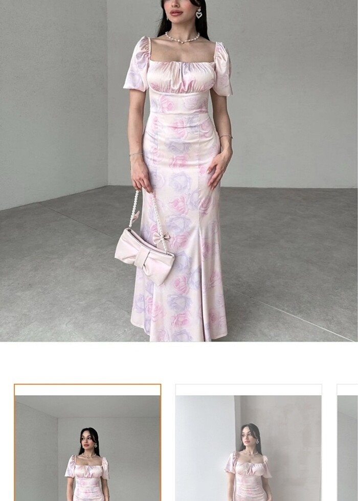 S beden saten şık elbise - Görsel 2