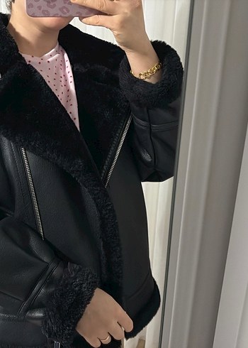 Mango suni kürk ceket - Görsel 2