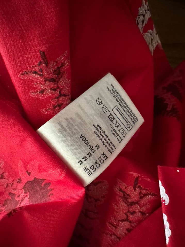 Kırmızı Desenli Kısa Kollu Gömlek erkek yeniyıl temalı - Görsel 4