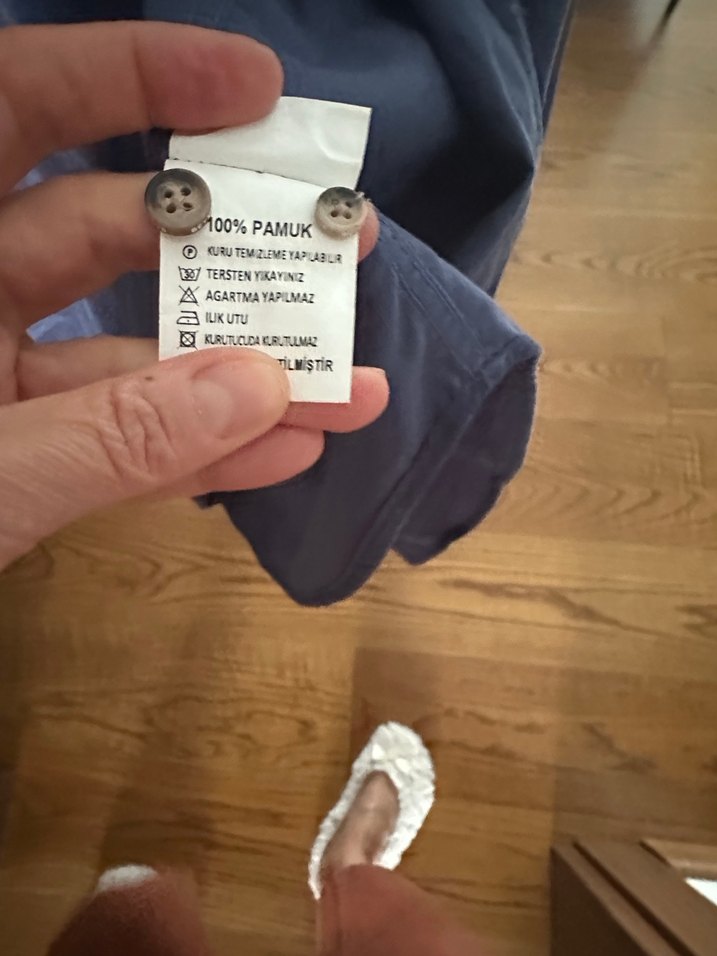 Düğmeli Kısa Kollu Mavi Denim Erkek Gömlek - Görsel 5