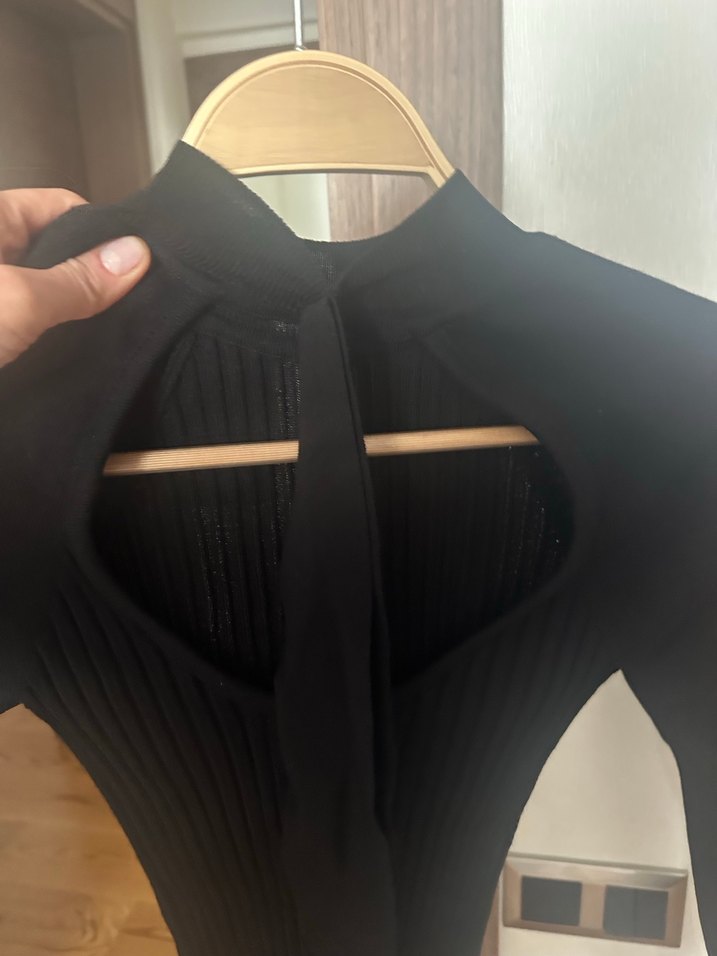 Siyah Yarım Balıkçı Yaka Kadın Kazak - Görsel 3