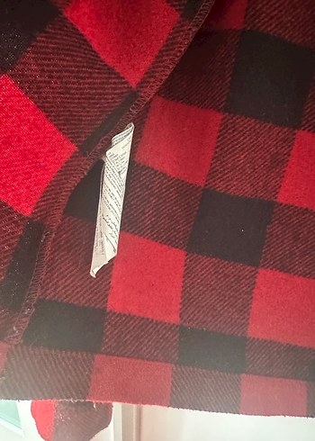 Kırmızı Ekoseli Kadın Yün Gömlek - Görsel 4