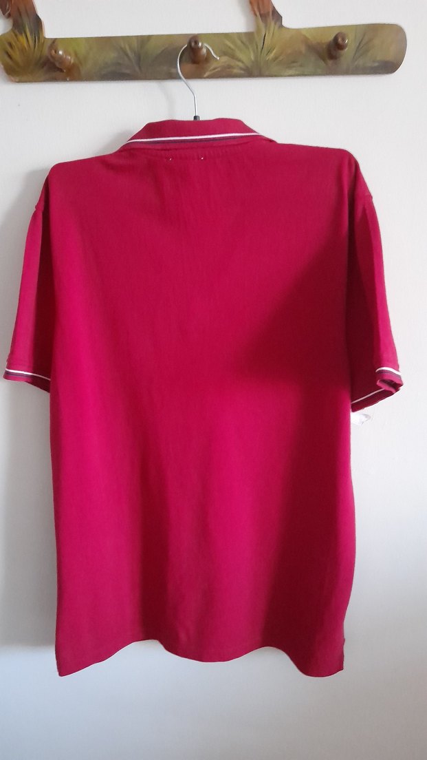 Kırmızı Erkek Polo Tişört Düğmeli Yaka - Görsel 2