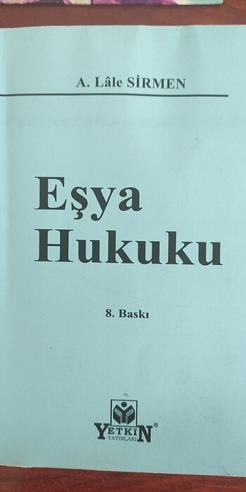 Lale Sirmen eşya hukuku 2020 baskı 